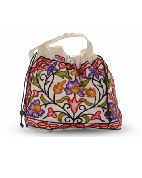 Heart Floral Drawstring Bag