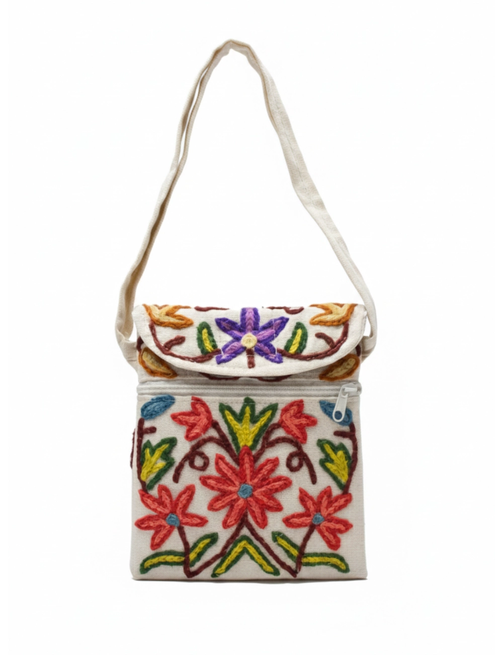 Multicolor Flower Shoulder Pouch