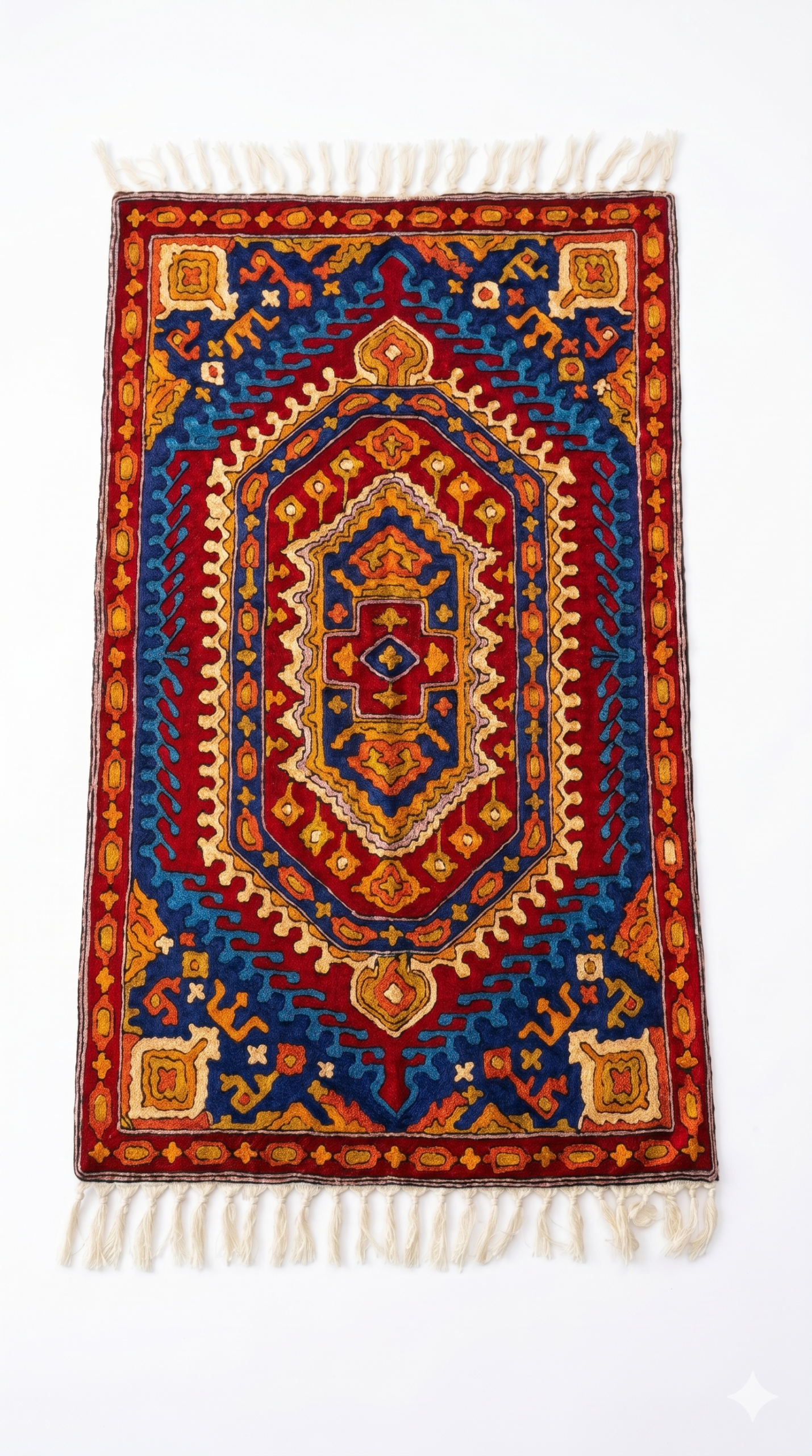 Hand Embroidered Silken Rug