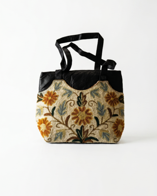Ladies Leather Bag with Embroidery