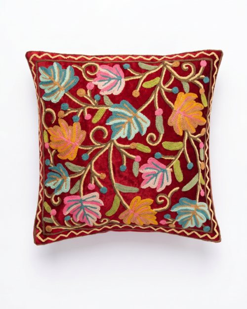 Hand Embroidered Cushion Cover