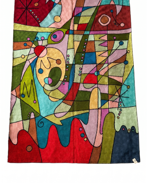 Hand Embroidered Chainstich woolen Rug