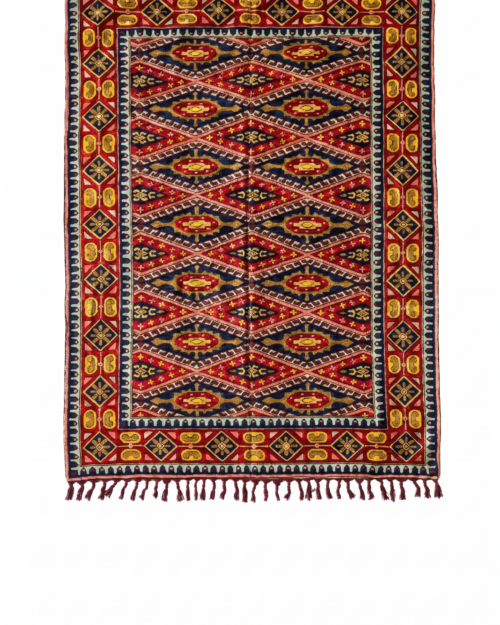 Hand Embroidered  Chainstich Art Silk Rug