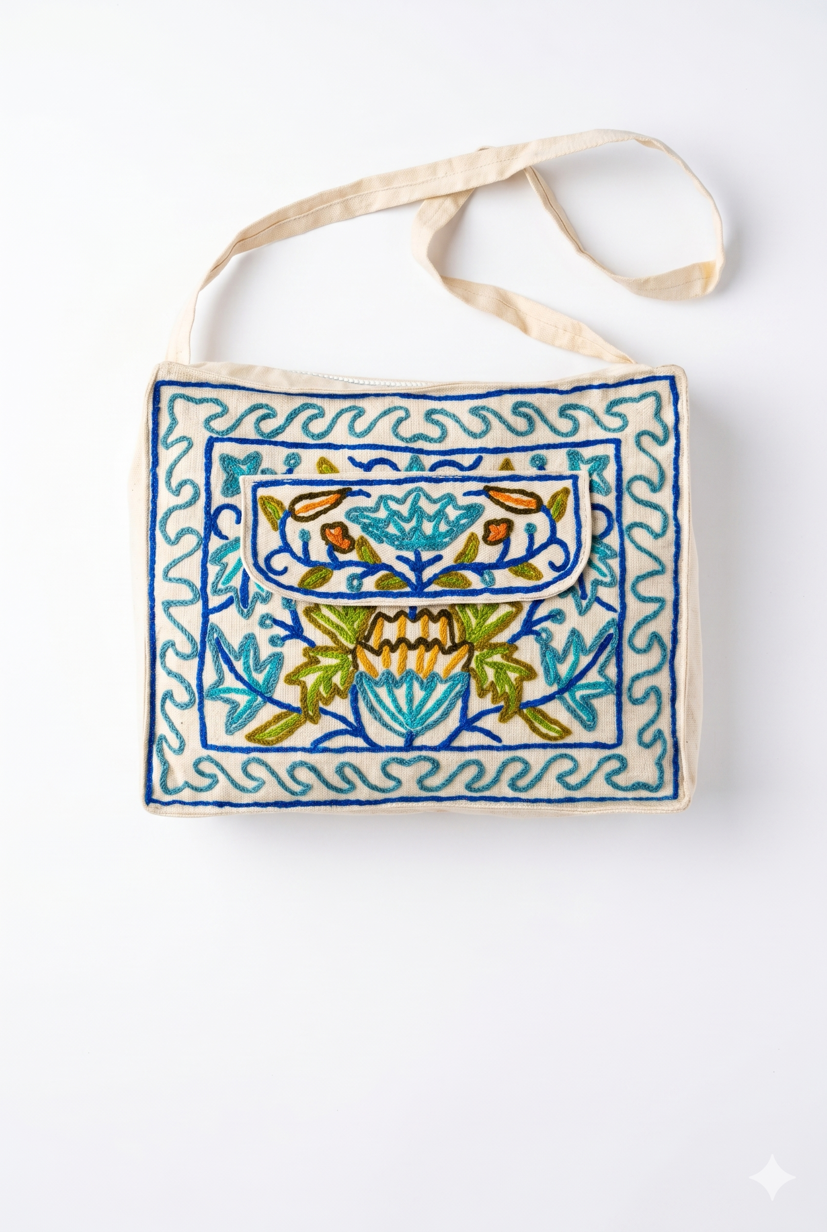 Hand Embroidered Laptop Crewel bag