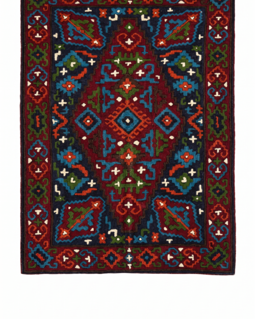 Hand Embroidered  Chainstich woolen Rug