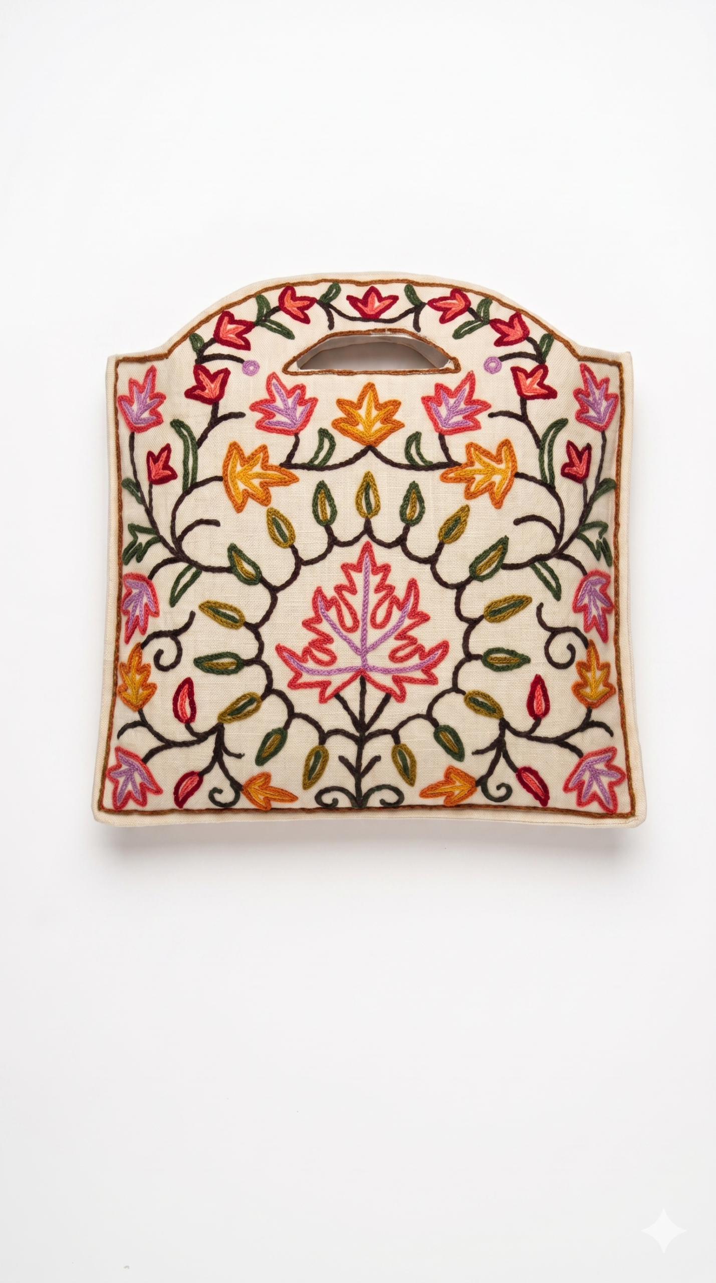 Hand Embroidered Crewel Bag